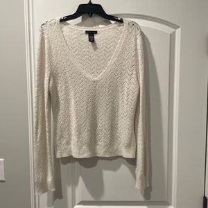New York & Company Off white v neck sweater